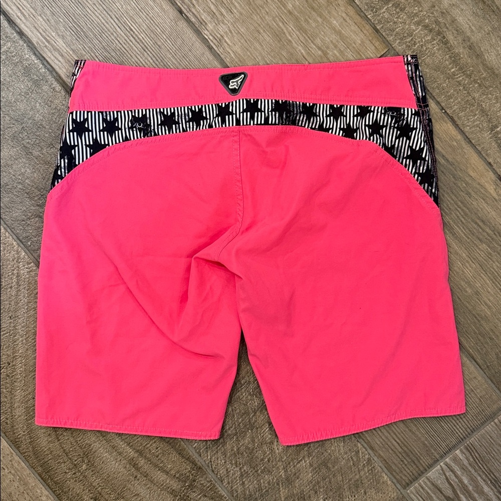 Fox Secret Ride Boardie Swim Trunks Board Shorts Pink Black Size 7 Y2K Surf - Picture 8 of 13